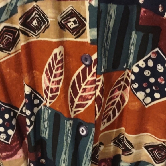 Vintage Caliché Blouse Abstract Leaf - Picture 6 of 12